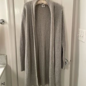 Long tie front cardigan. Grey size M CAbi